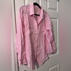 Lilly Pulitzerer Sea View Linen Button Down | Sea Urchin Pink | XXL | NWT
